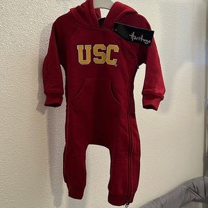 USC infant hooded sweater one piece, worn once.
